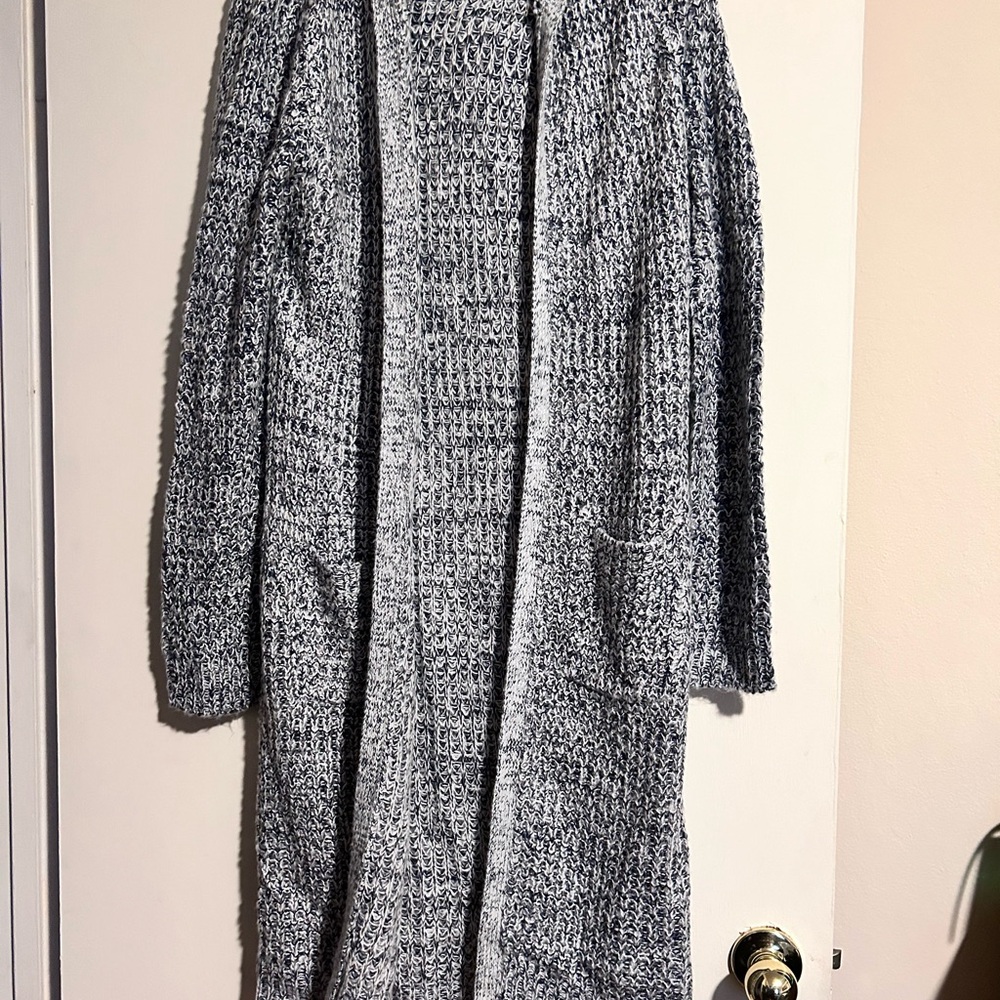 Chic Gray Open-Front Cardigan